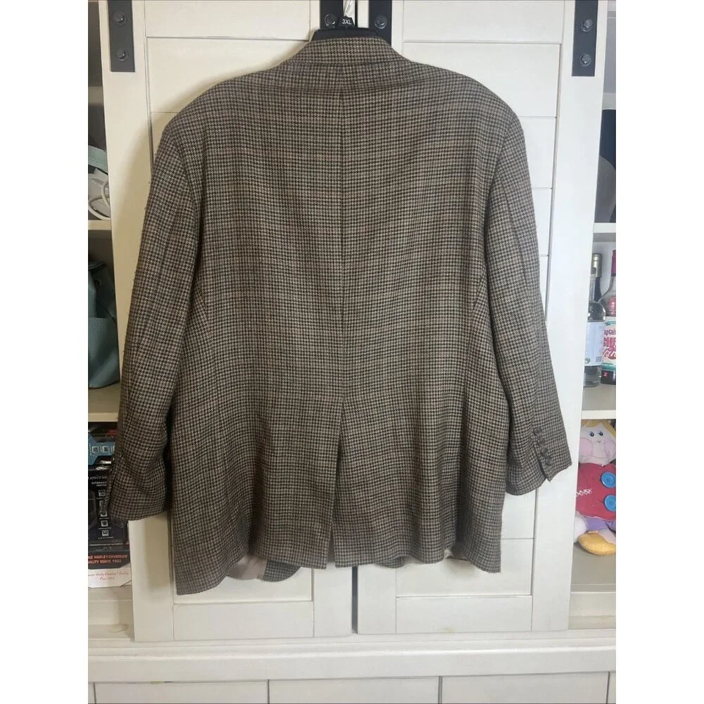 Polo Ralph Lauren Houndstooth 100% Lambs Wool Sports Blazer Jacket Size 44R - Picture 9 of 12